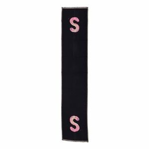 Black Vintage ERTE 100% Silk Signed Art Deco Letter "S" Scarf